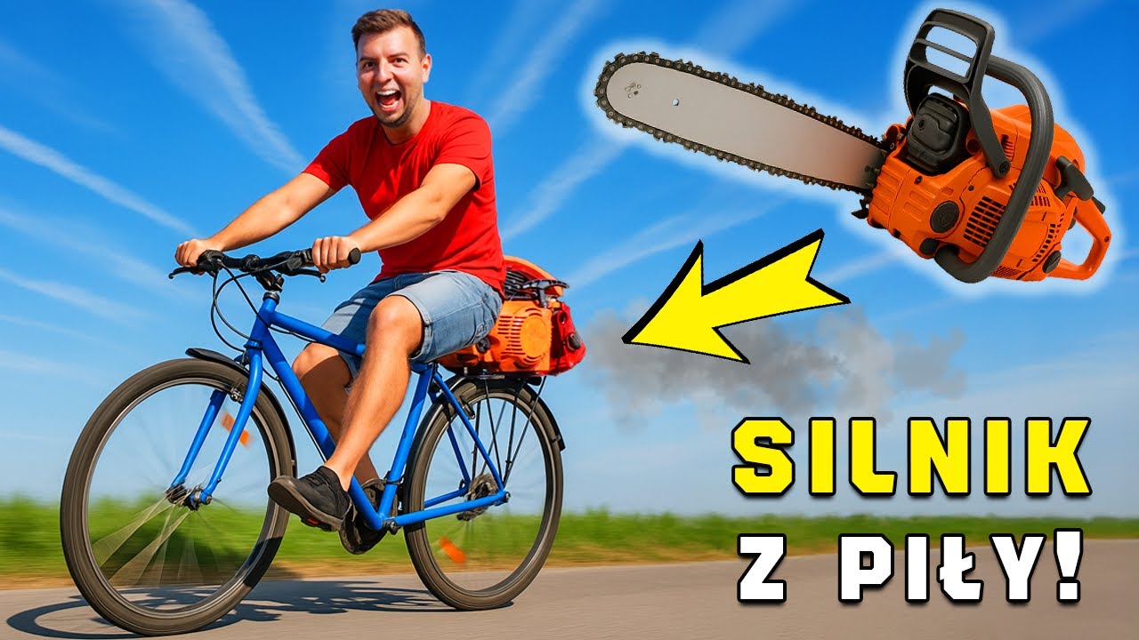 SILNIK Z PIŁY NA ROWERZE... DZIAŁA LEPIEJ NIŻ MYŚLISZ!