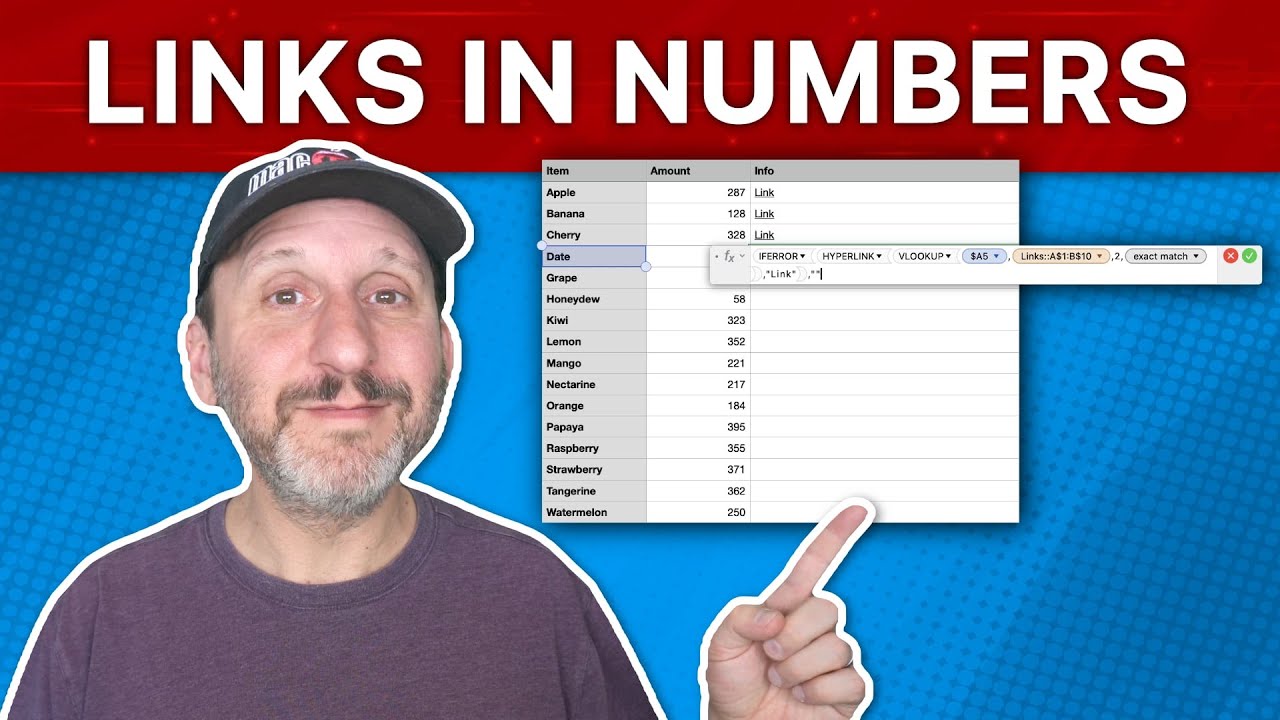 Using Links in Mac Numbers