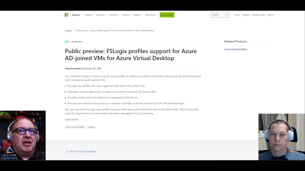Azure Podcast #45 - From Azure VPN and Azure Monitor to FSLogix supporting Azure AD on AVD