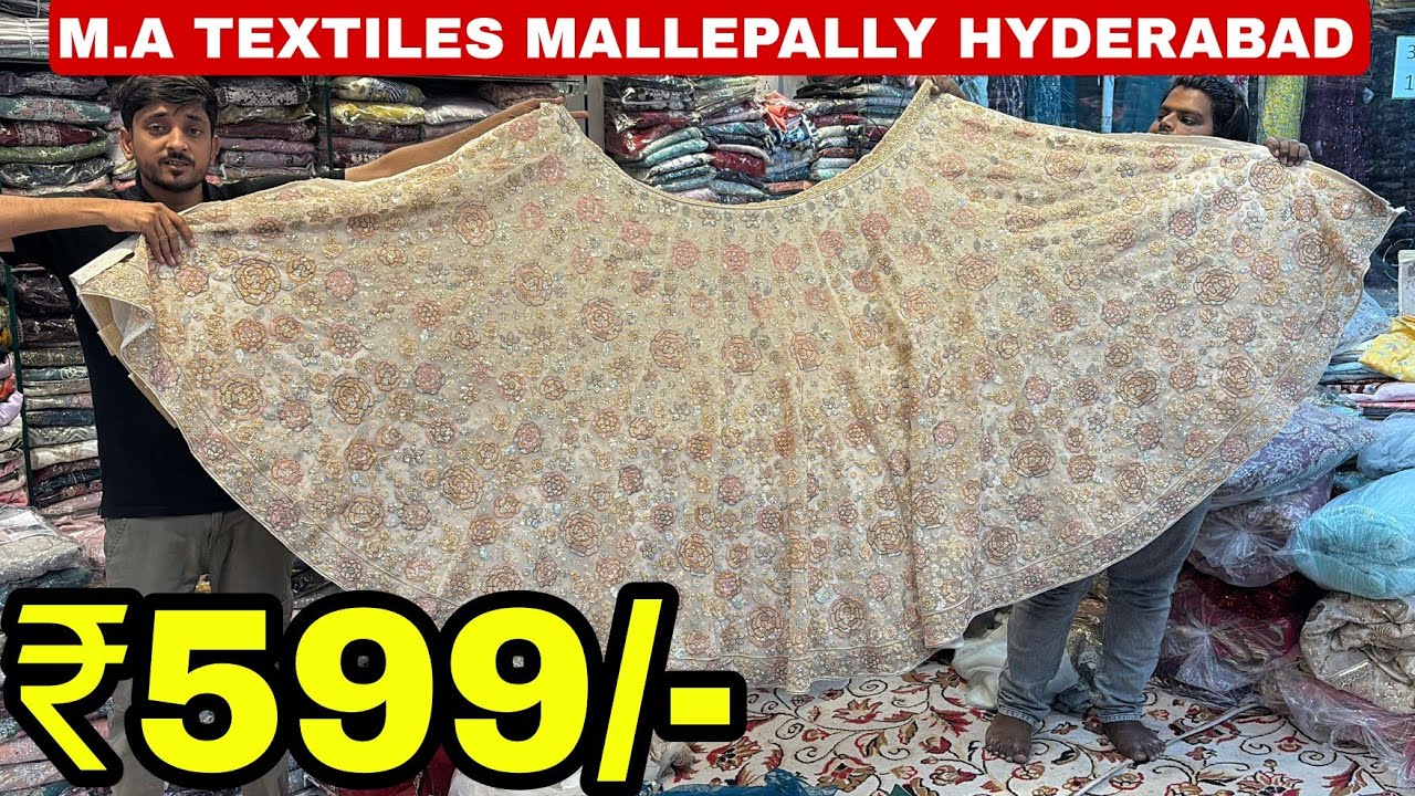 Premium Bridal Concept Lahenga ₹599 Only at M.A Textiles Mallepally Hyderabad 