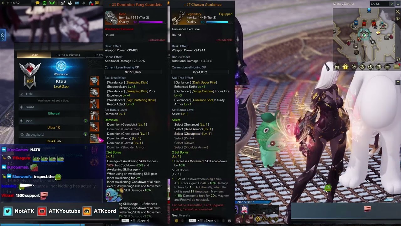 ATK React To a 1500 Wardancer Gear Quality Lost Ark