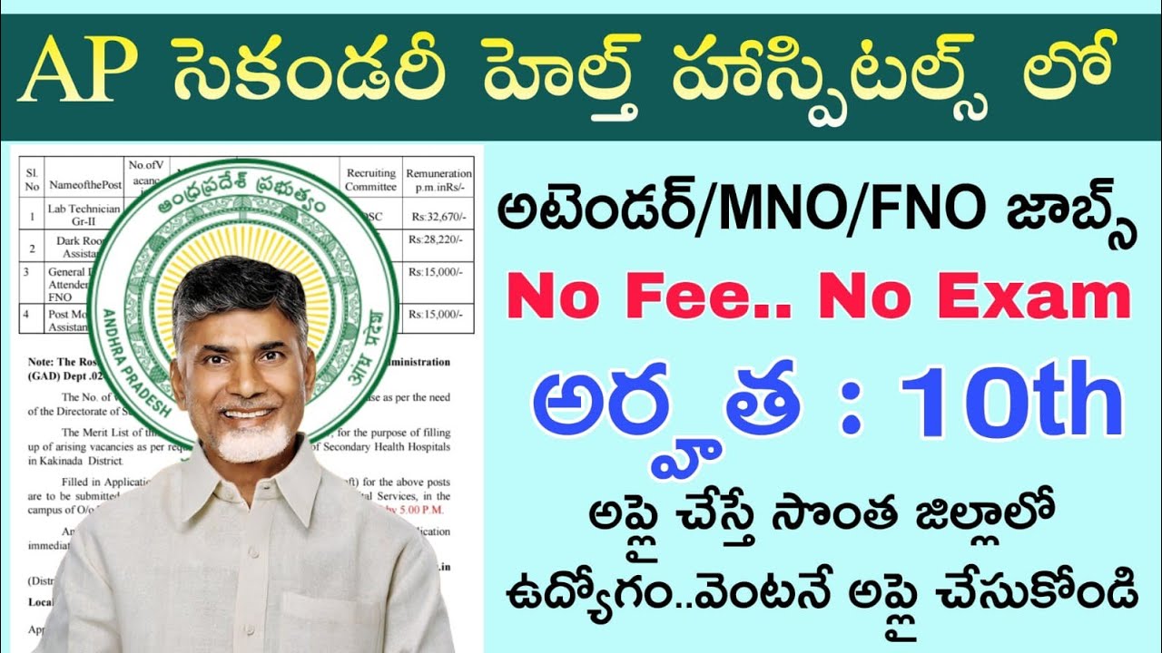 Jobs in AP Secondary Health Hospitals with 10th Grade Qualification: AP DCHS Secondary Health Hos...