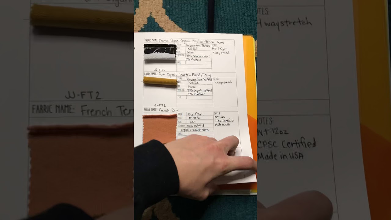 Fabric swatch book