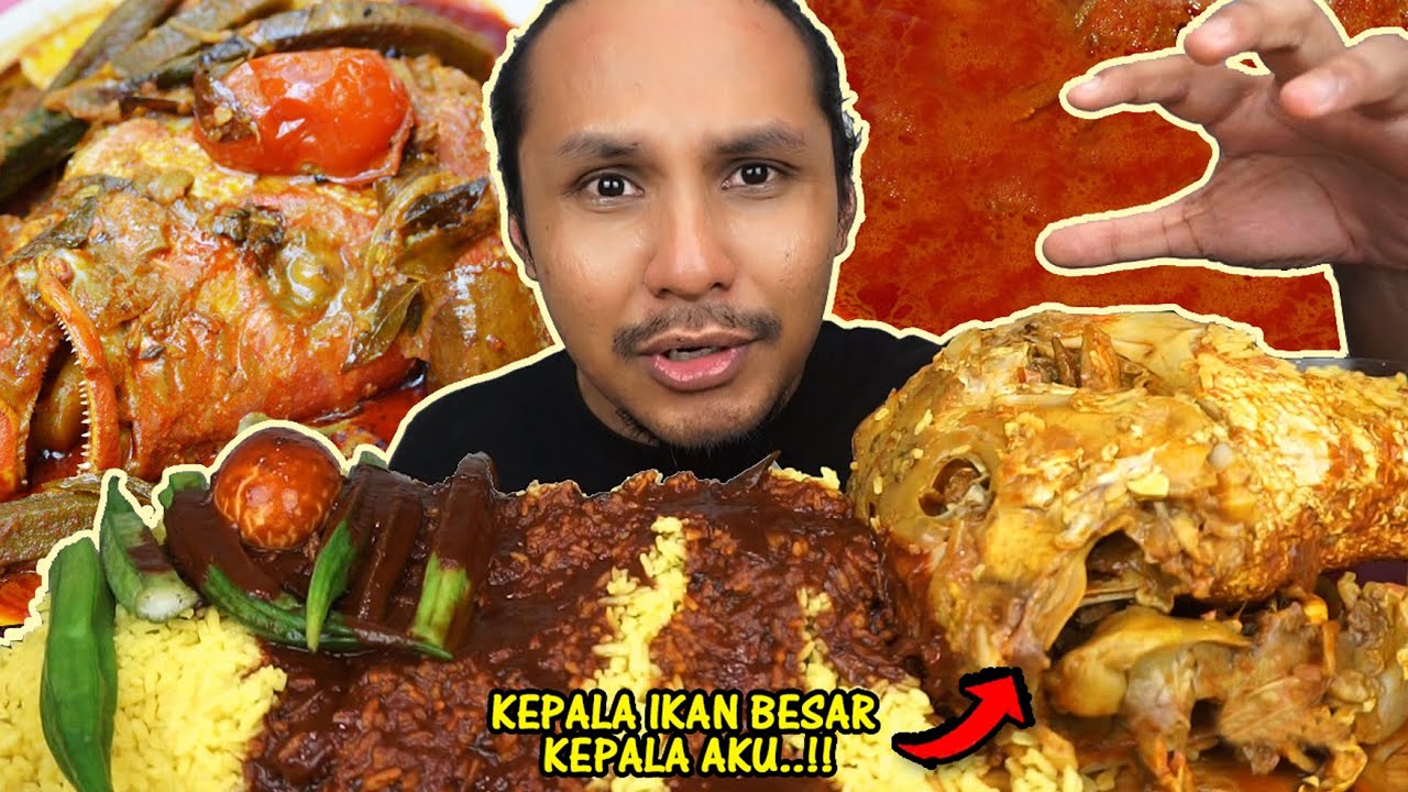 tewas dengan kari kepala ikan sebesar kepala aku (mukbang malaysia)