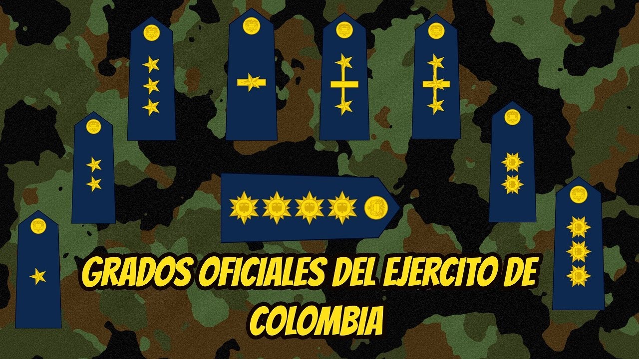GRADOS MILITARES CUERPO DE OFICIALES EJERCITO NACIONAL DE COLOMBIA