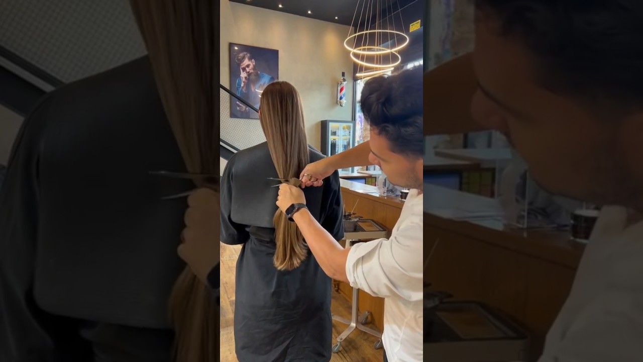 Ela pediu apenas para tirar as pontas 🥹#corte #cabelo #cabeleireiro