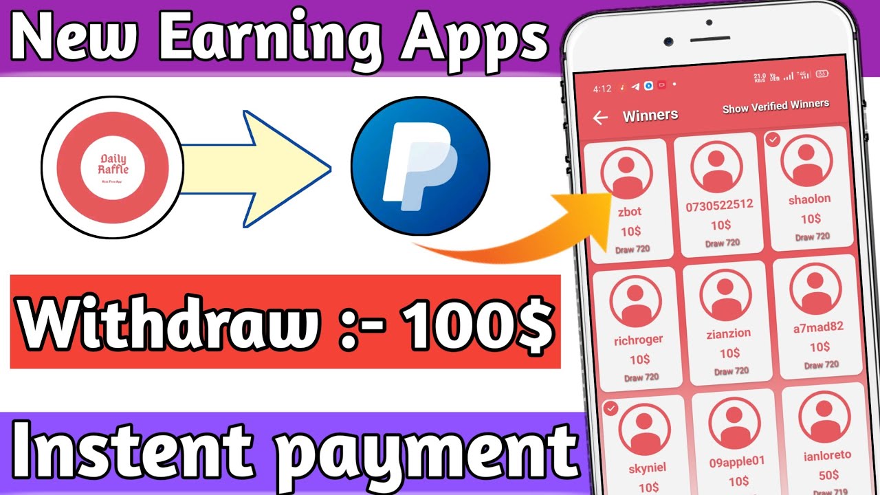 New PayPal Earning App 💸Daily Raffle🔥 Unlimited Trick ! Instead payment