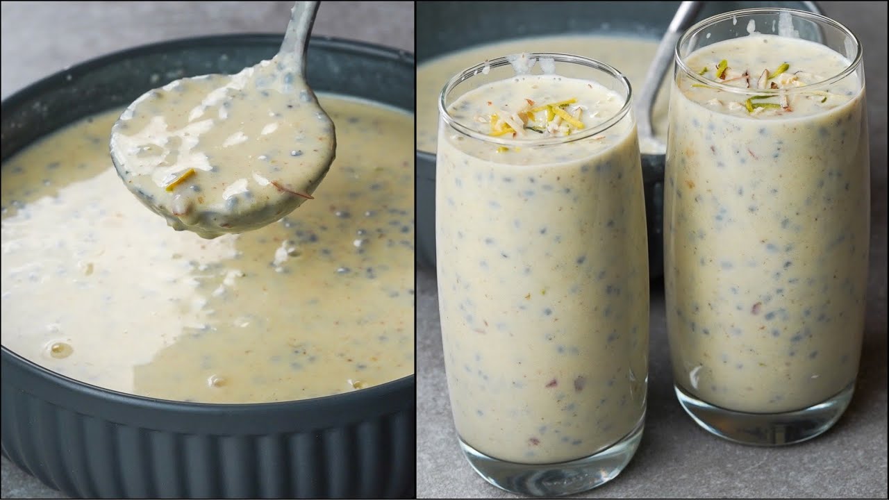 Summer Badam Drink Recipe | Refreshing Sabja Seed Drink Recipe | Milk Badam Drinks Recipe