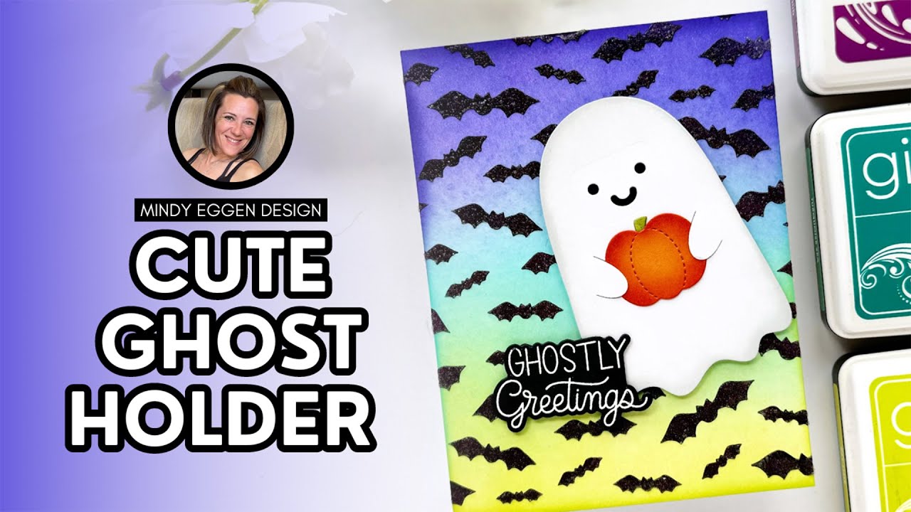 Making Halloween Cards With The Cute Ghost Holder From Pretty Pink Posh