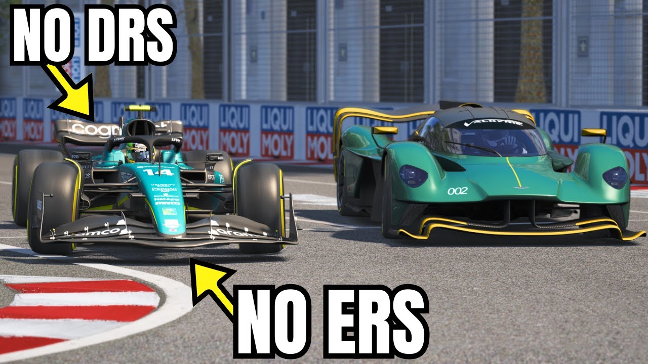Can the Aston Martin F1 2023 AMR23 Without the DRS and ERS Beat the Valkyrie AMR PRO Hypercar ?