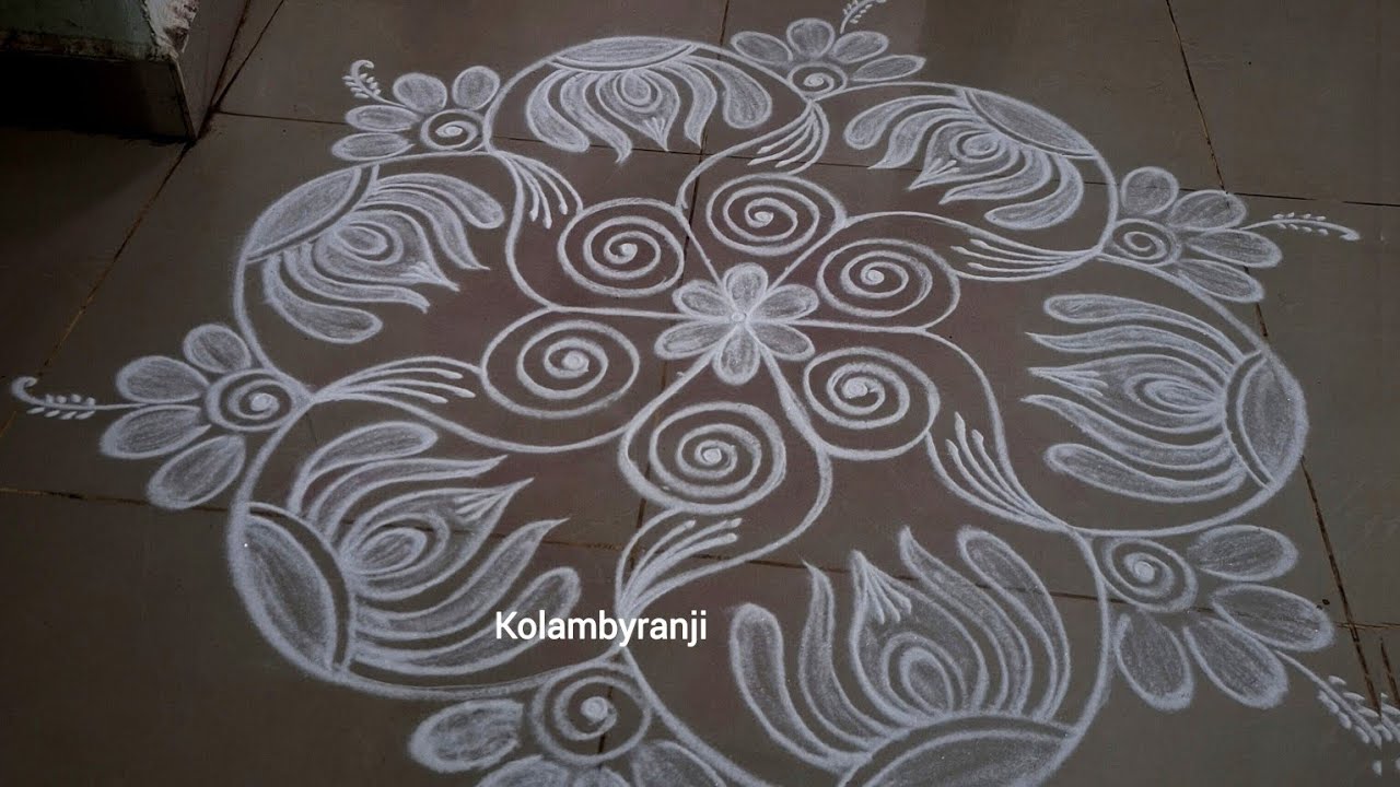 Saturday special sangukolam for perumal #rangoli #indianart #dialyrangoli #muggulu #kolam 