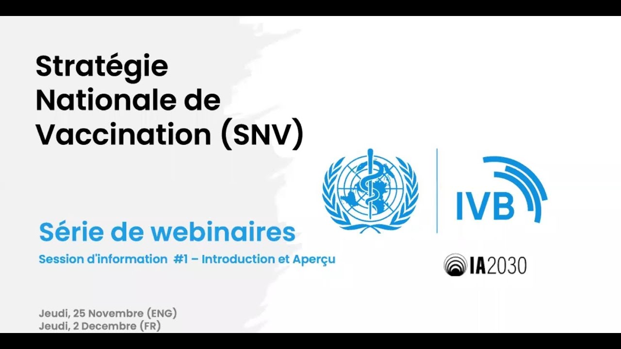 Introduction à la stratégie nationale de vaccination (SNV)