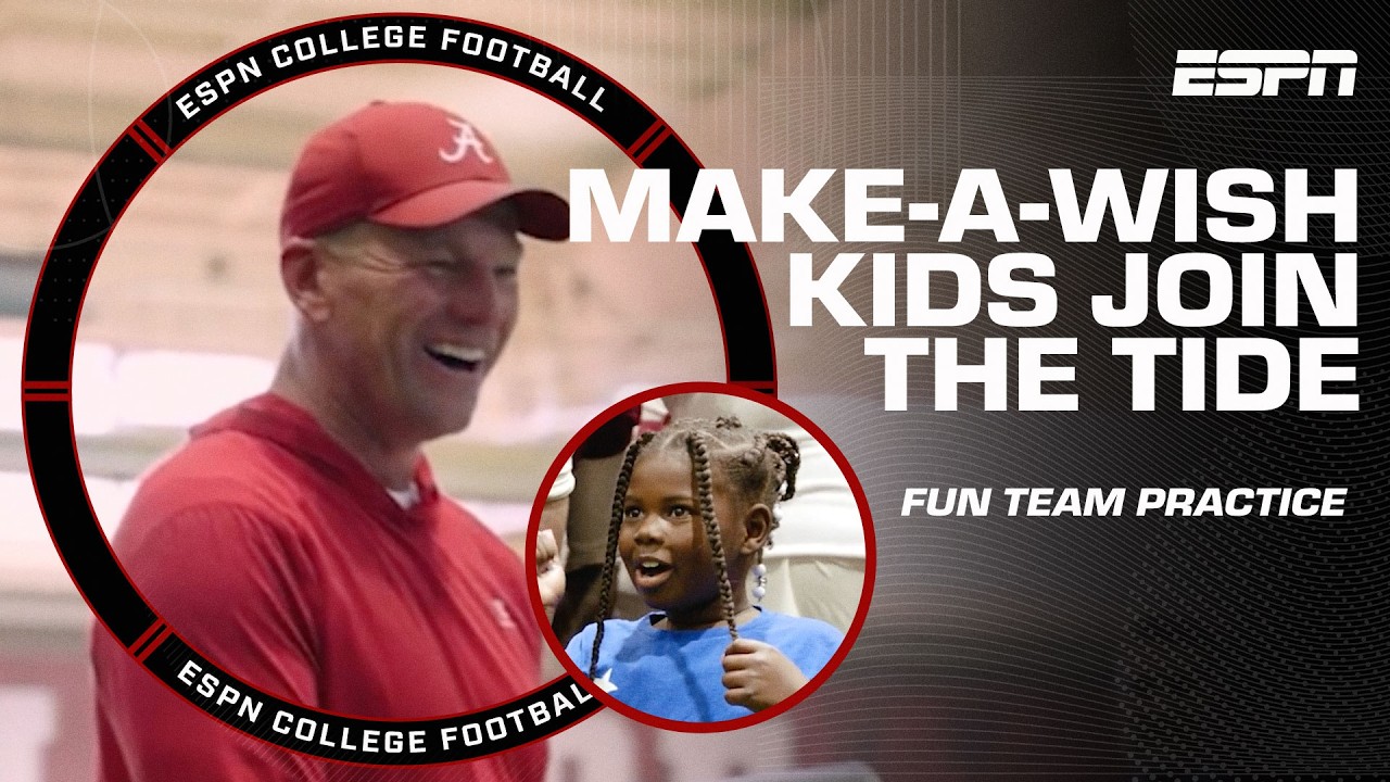 Make-A-Wish kids visit Alabama team practice 🫶 | SEC Nation