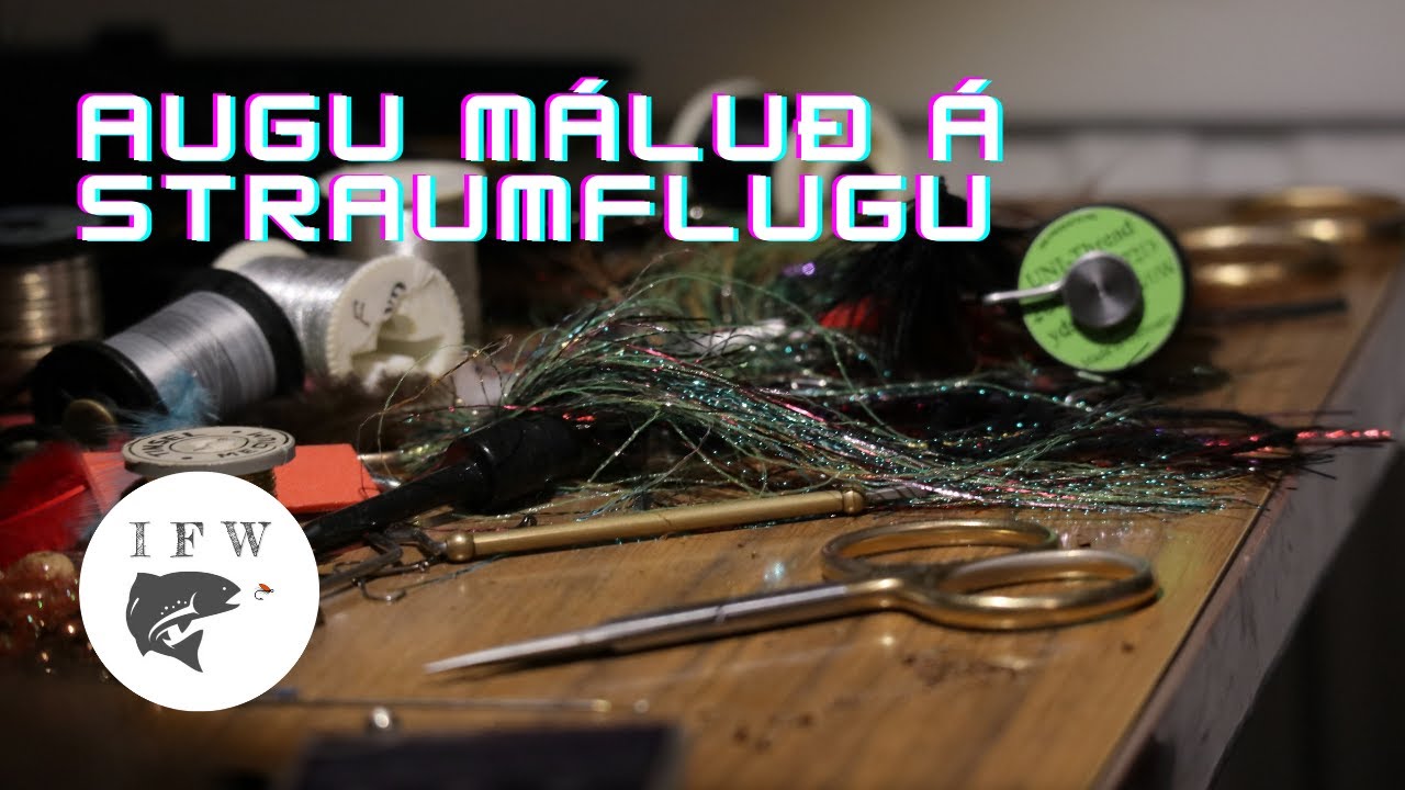 Augu máluð á straumflugu | Eyes painted on a streamer | Flugusmiðjan