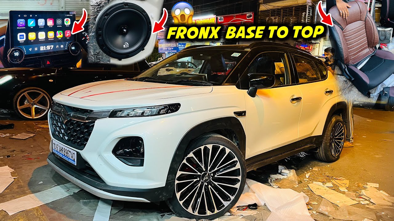 Fronx Modification Rs.25000? 😱😱 Complete Audio Setup, Diamond 2k android Stereo Alloy Wheels