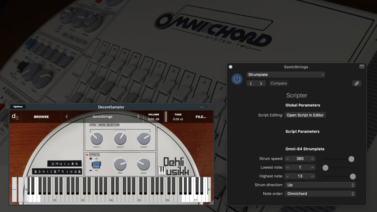 Omnichord (Omni-84) strumplate script for Logic Pro X