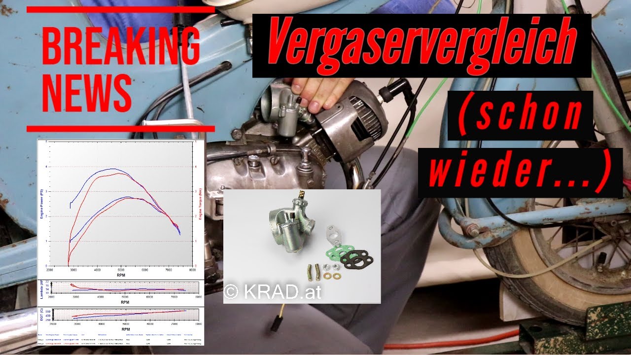 Puch Tuning am Gebläse-gekühlten Motor 12mm &15mm Vergaser mit Originalverdichtung