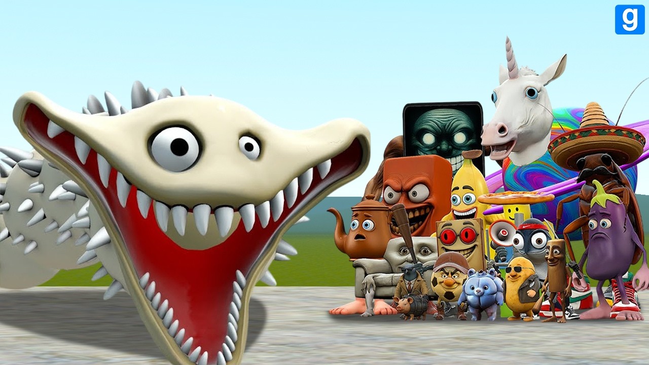 HUNGRY WORM FASE 2 DE ROBLOX VS LOS ANIMALES BRAINROT ITALIANOS EN GARRY'S MOD!