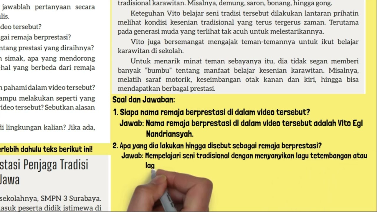 Siapa Nama Remaja Berprestasi Di dalam Video Tersebut? Kegiatan 7 Bahasa Indonesia Kelas 9 Hal 83