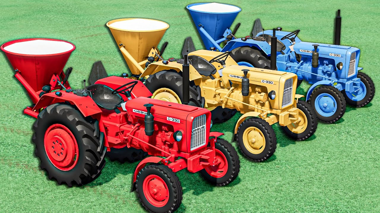 TRANSPORTING Mini Tractors  to CULTIVATING JOBS Of Colors GIANT PLANT - Farming Simulator 22