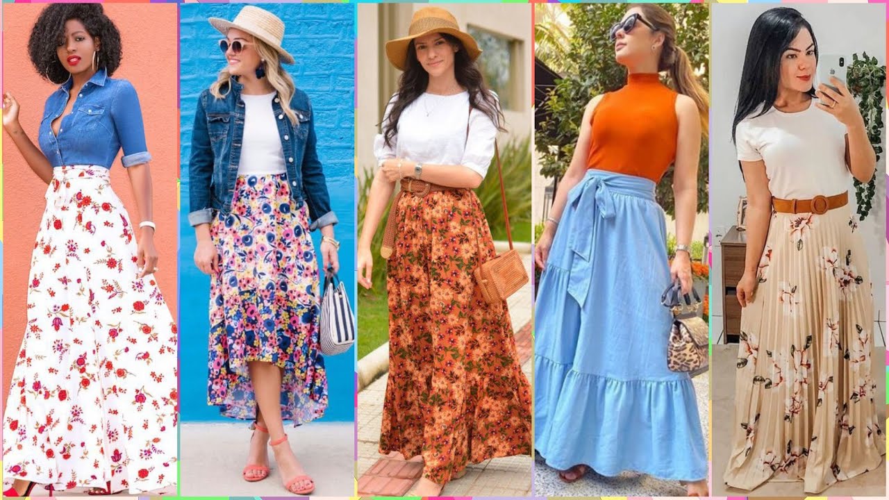 OUTFITS CON FALDAS LARGAS PARA PRIMAVERA VERANO 2021 / COMBINA TUS FALDAS LARGAS ESTE VERANO
