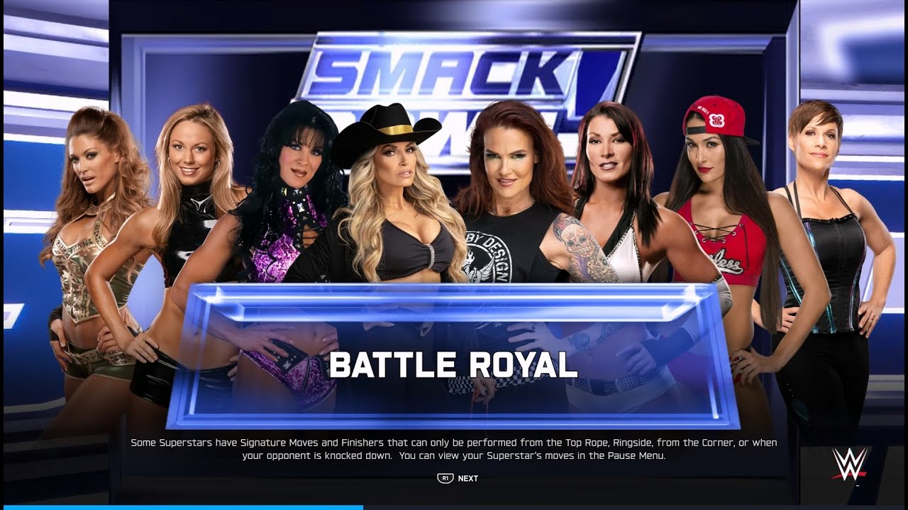 wwe2k25 트리쉬 스트래터스 vs 빅토리아 vs 리타 vs 이브 토레스 vs 몰리 홀리 vs 니키 벨라 vs 차이나 vs 스테이시 키블러