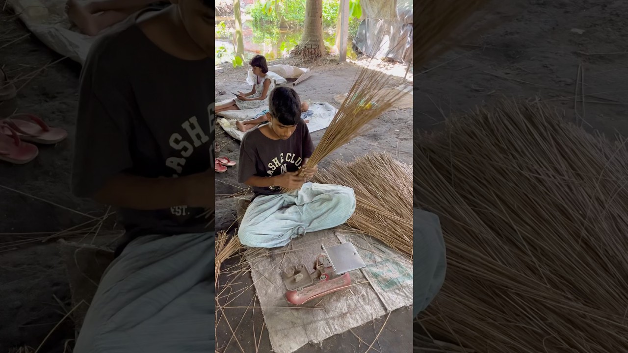 Coconut Stick Broom Making Process