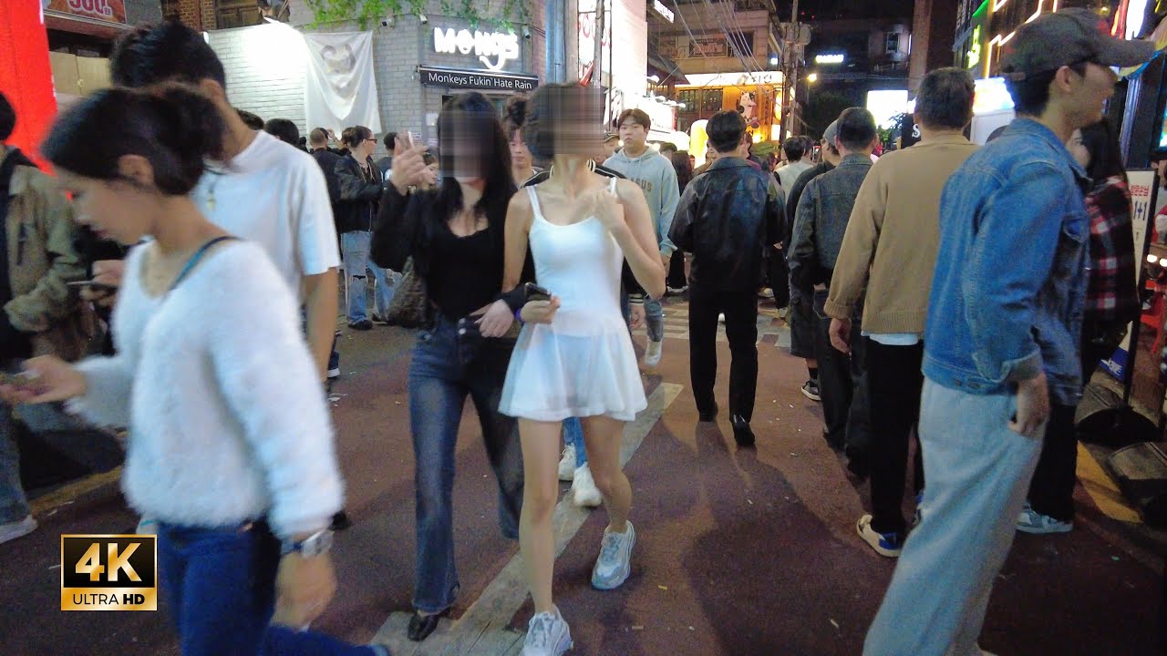 ［Hongdae 4K］Seoul Night Walk!! ~ Неужели так много людей наслаждаются клубными улицами Хондэ ~~ ??