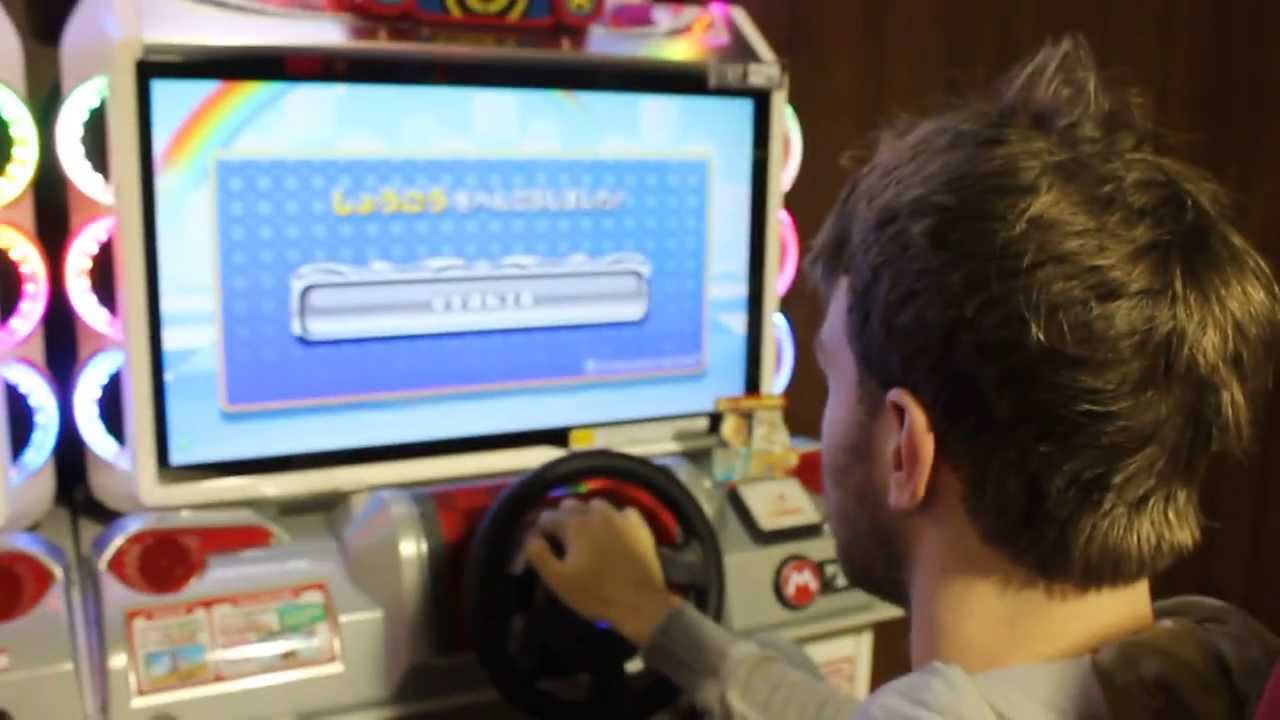 Playing Mario Kart Arcade GP DX at Club Sega in Tokyo, Japan