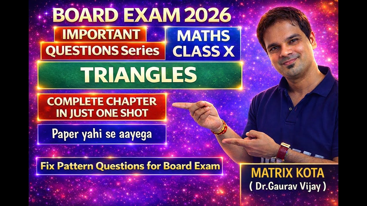 TRIANGLES CLASS 10 MATHS COMPLETE REVISION BOARD EXAM 2026 IN JUST ONE SHOT| DGV SIR | MATRIX KOTA