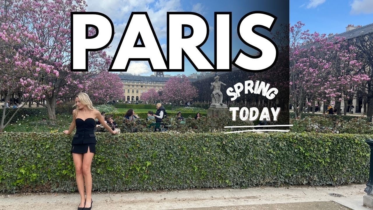 Paris France - Walking Tour in Paris - Jardin du Palais Royal in Spring