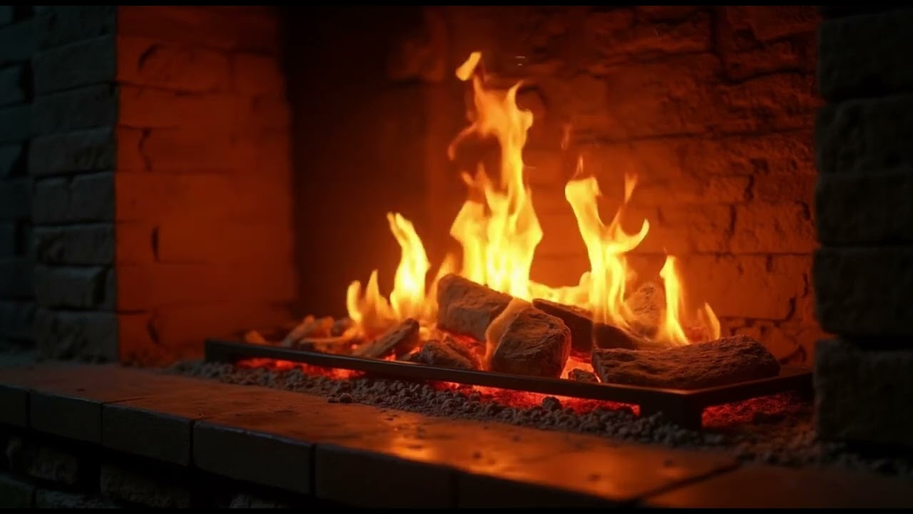 Warm Crackling Fire with Soothing Piano Music – Sleep & Relax