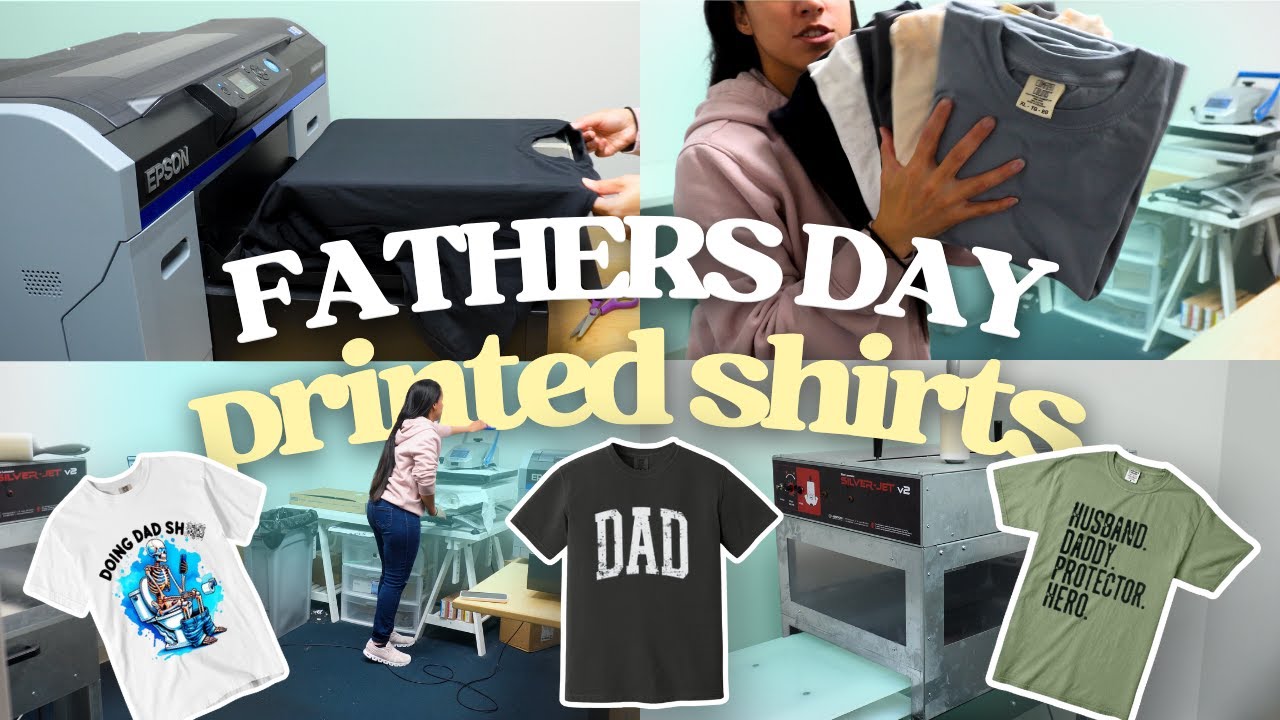 Printing Fathers Day T-shirt for My Small Business Using the Epson F2100 Direct to Garment Printer
