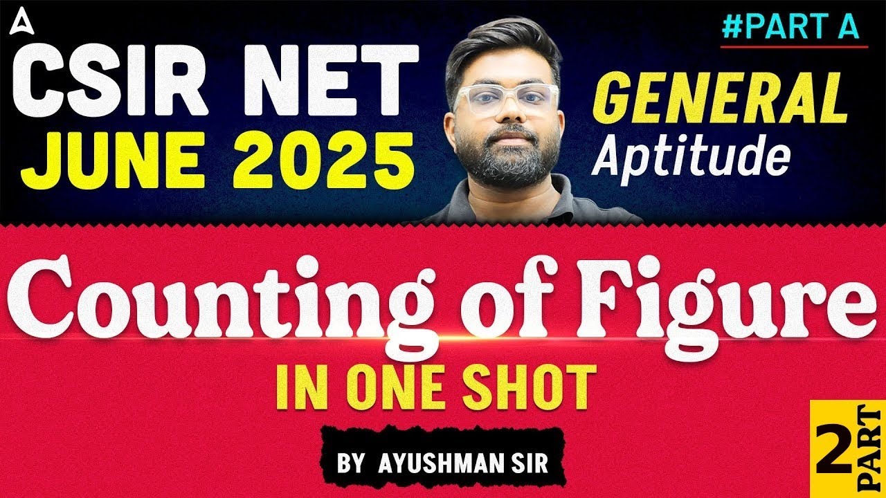 CSIR NET June 2025 | General Aptitude Part A | Counting of Figure Part 2  | By Ayushman Sir
