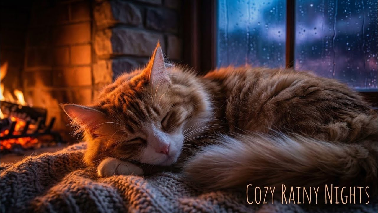 Late Night Study Jazz & Rain Sounds 🌧️ | Cozy Fireplace Ambience for Focus & Relaxation