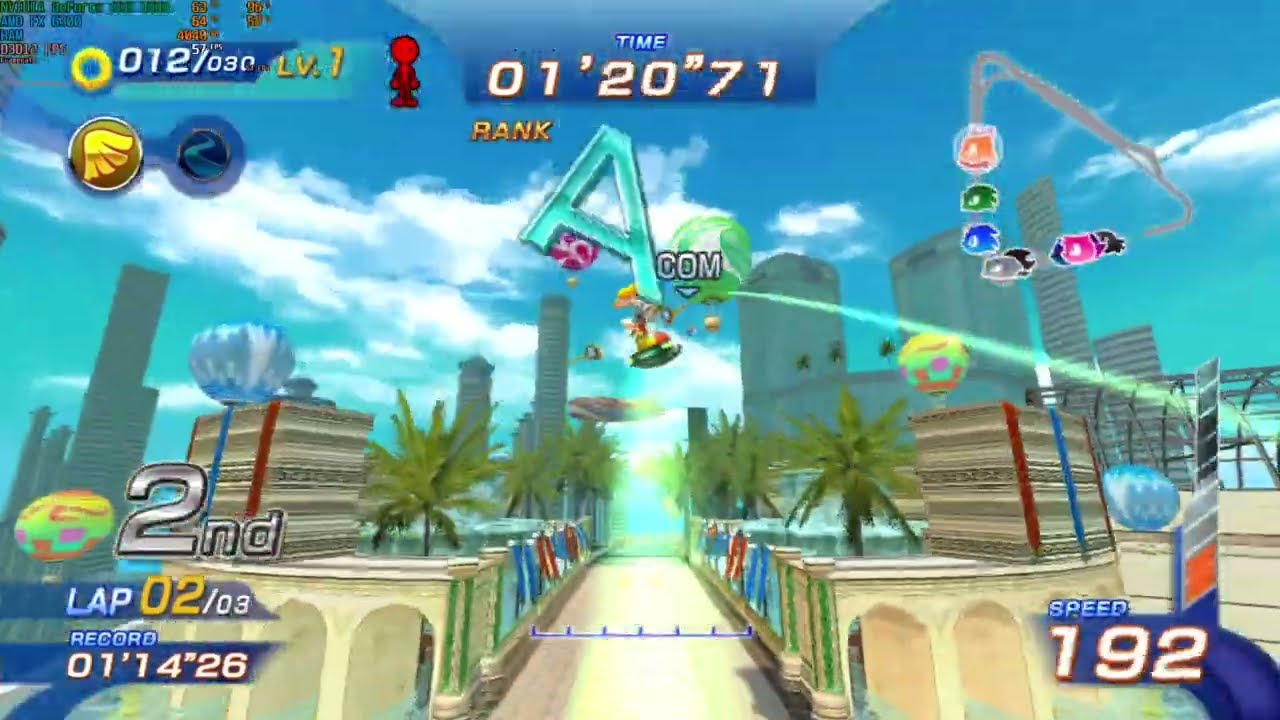 Sonic Free Riders No Kinnect Patch Cream Gameplay