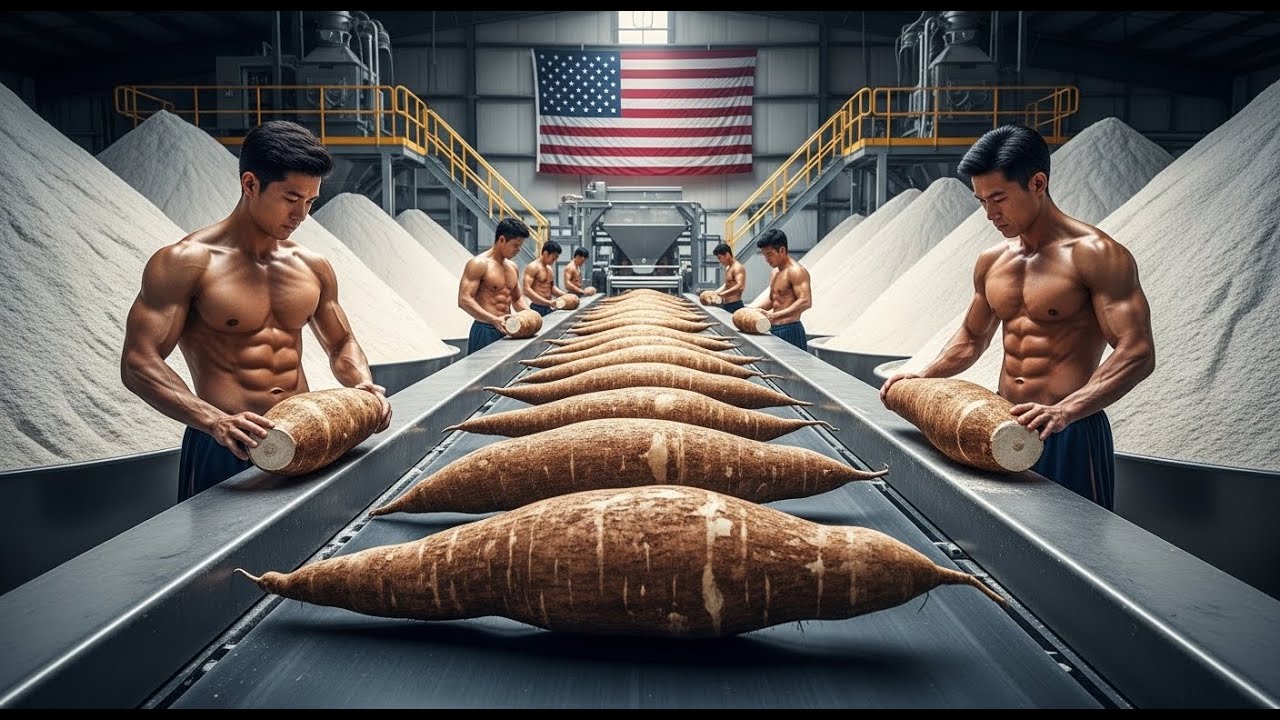 Massive Scale: The Giant Cassava Flour Production Process in the United States( Full Process)
