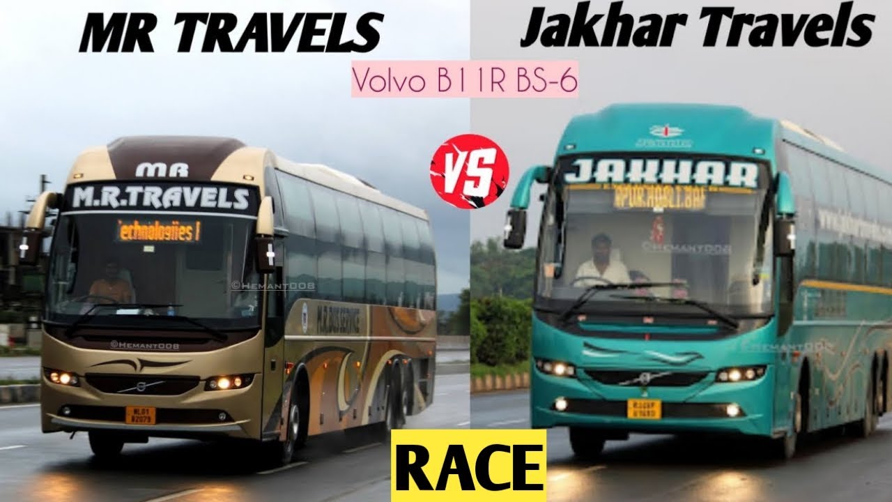 Jakhar Trevals Volvo B11R  VS M R Travels Volvo B11R Highway Race