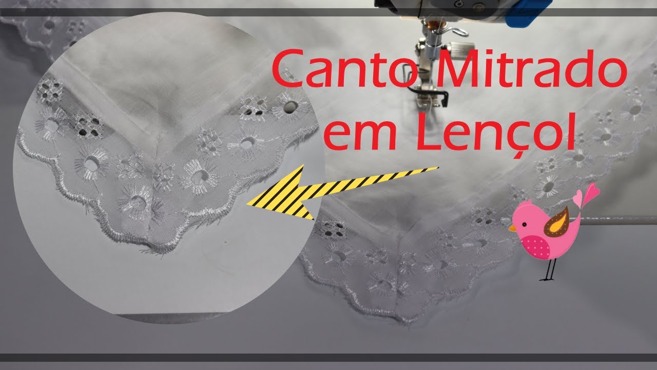 Bordado Inglês com Canto Mitrado em Lençol