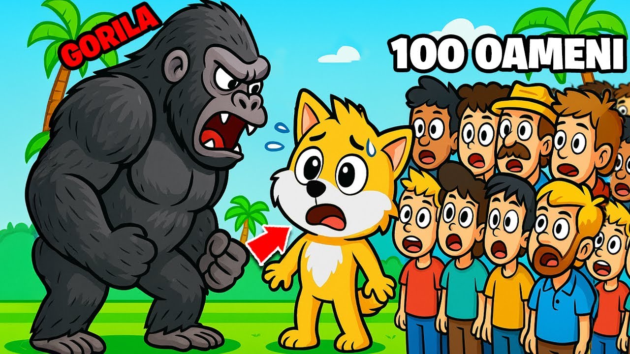 GORILA PUTERNICA vs 100 de Oameni...
