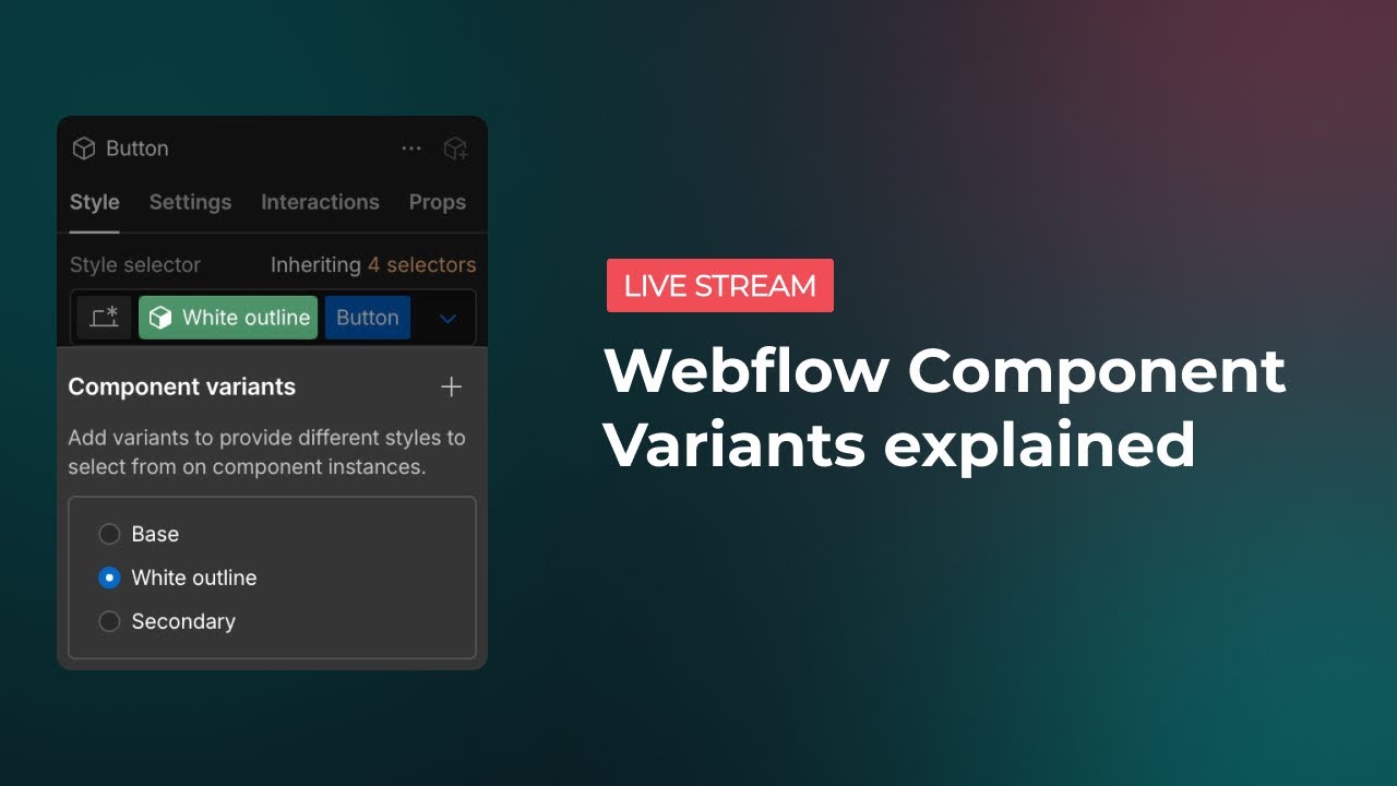 Объяснение вариантов компонентов Webflow