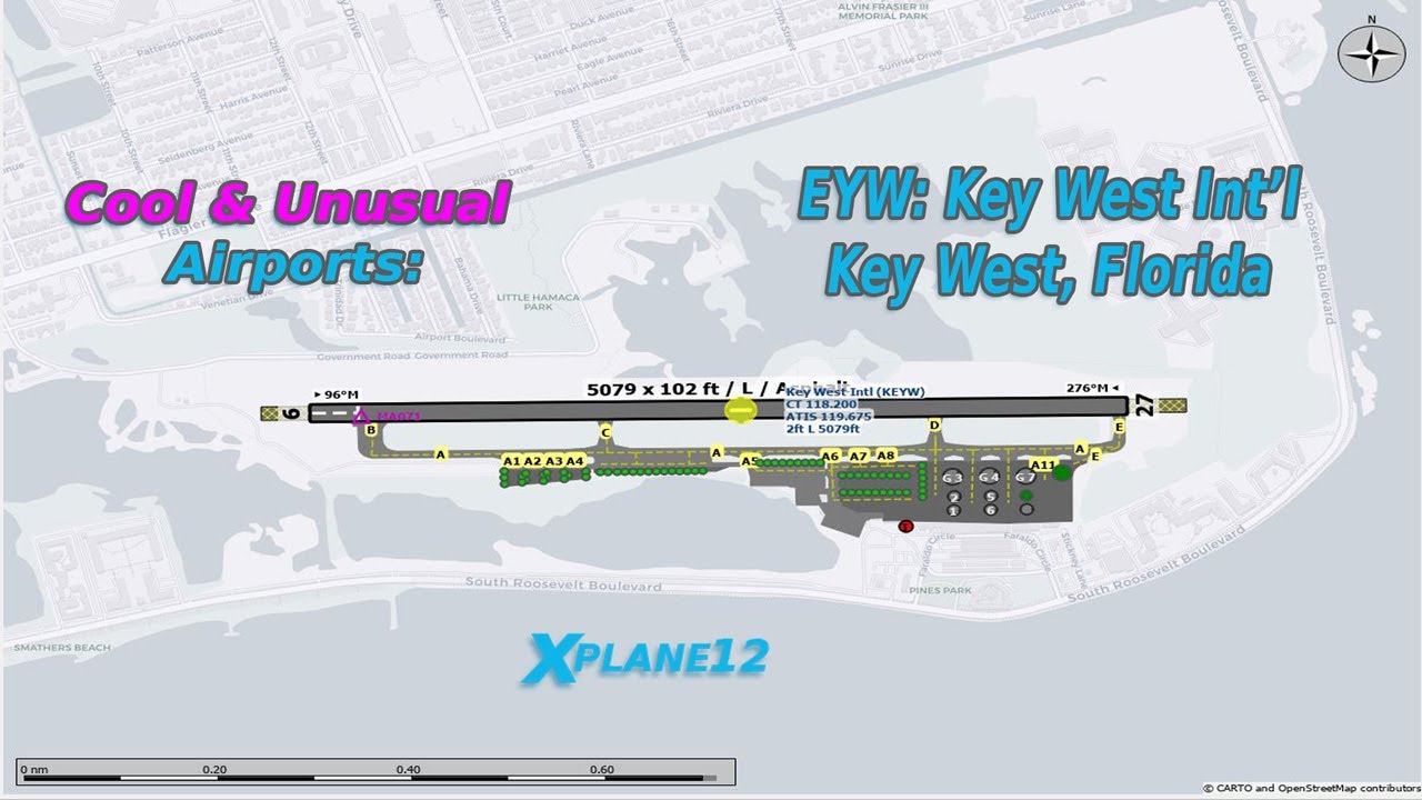 Cool & Unusual Airports: EYW Key West Intl, Florida Golden Sunset T/O & Night LDG - Piper Archer III