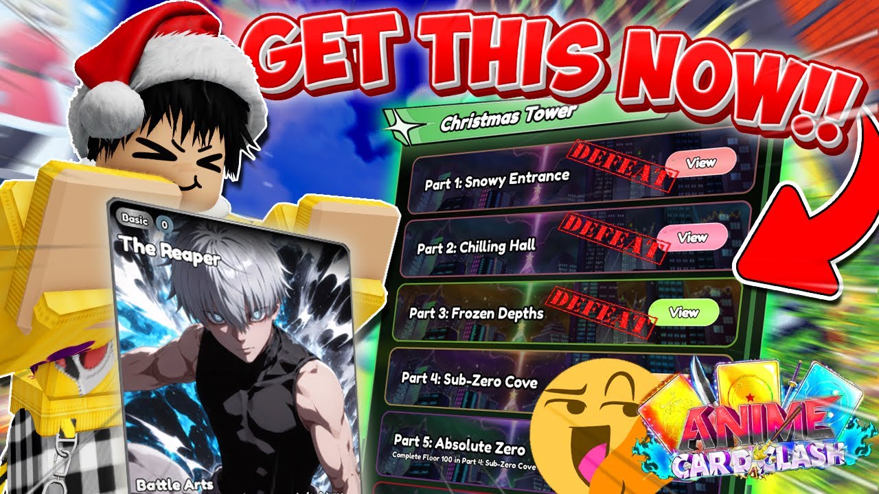 DO THIS NOW TO FINISH (PT.3) CHRISTMAS TOWER!! Limited Card in Anime Card Clash!!