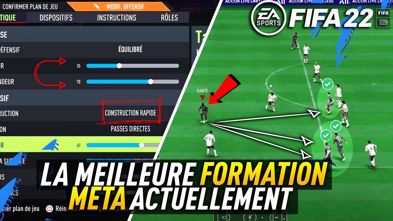 TUTO FIFA 22 - La MEILLEURE FORMATION DU MOMENT + TACTIQUES PERSO - 41212(2) META UPDATE