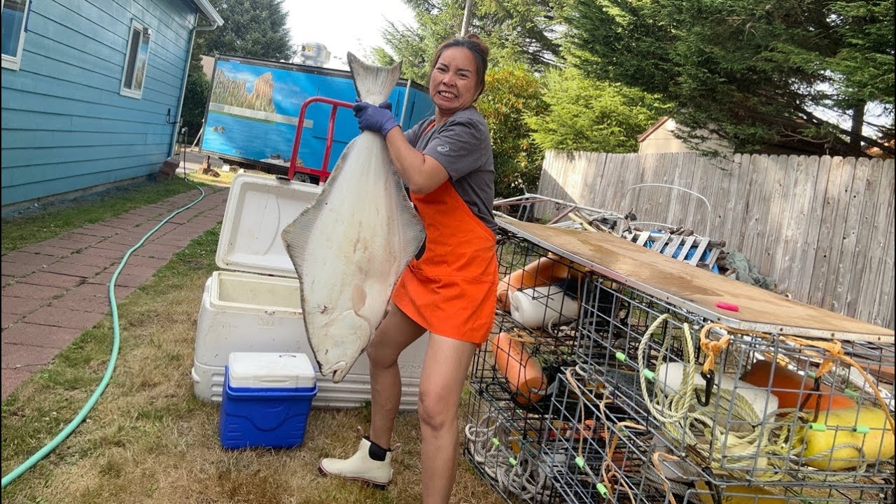fisherman got big Halibut 