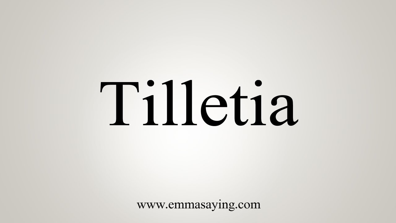 How To Say Tilletia