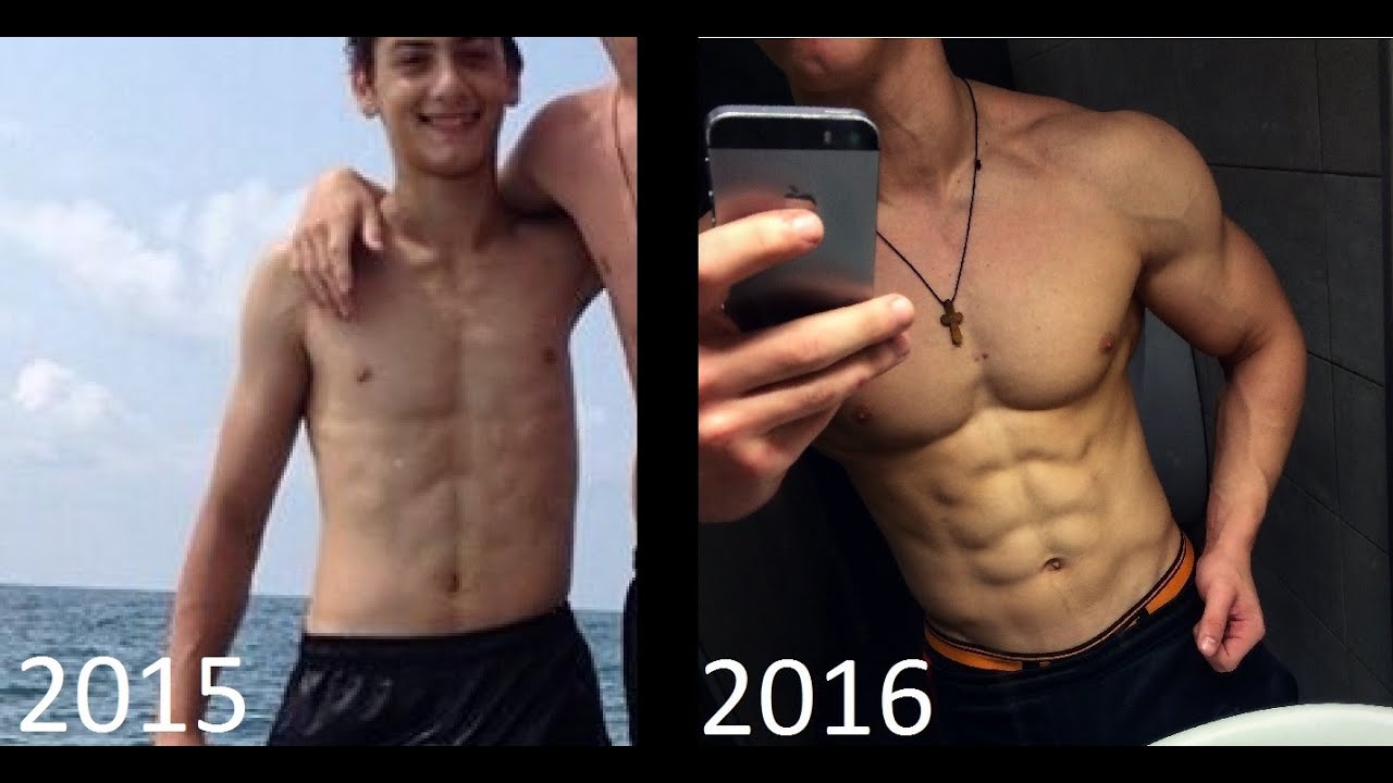16 year old Insane 1 Year Body Transformation! Skinny to MUSCULAR! - (NATURAL)