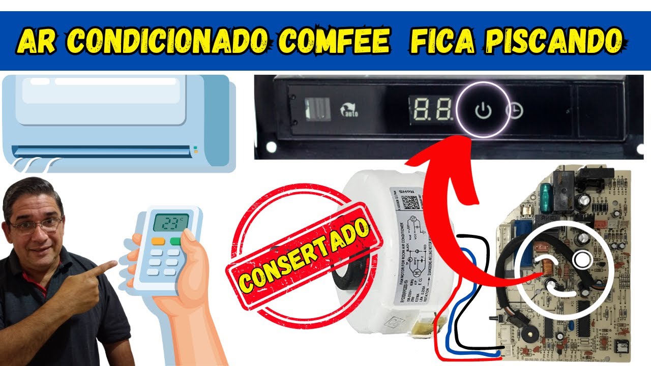 ar condicionado comfee fica piscando