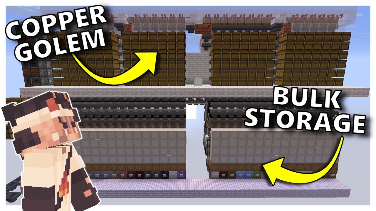 The ULTIMATE STORAGE SYSTEM Using COPPER GOLEMS and SHULKER Storage