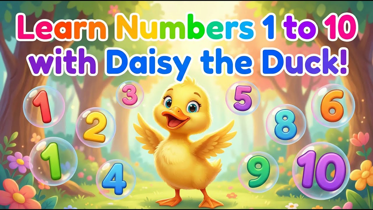 Learn Numbers 1 to 10 with Daisy the Duck! 🦆✨ | Counting Adventure for Kids